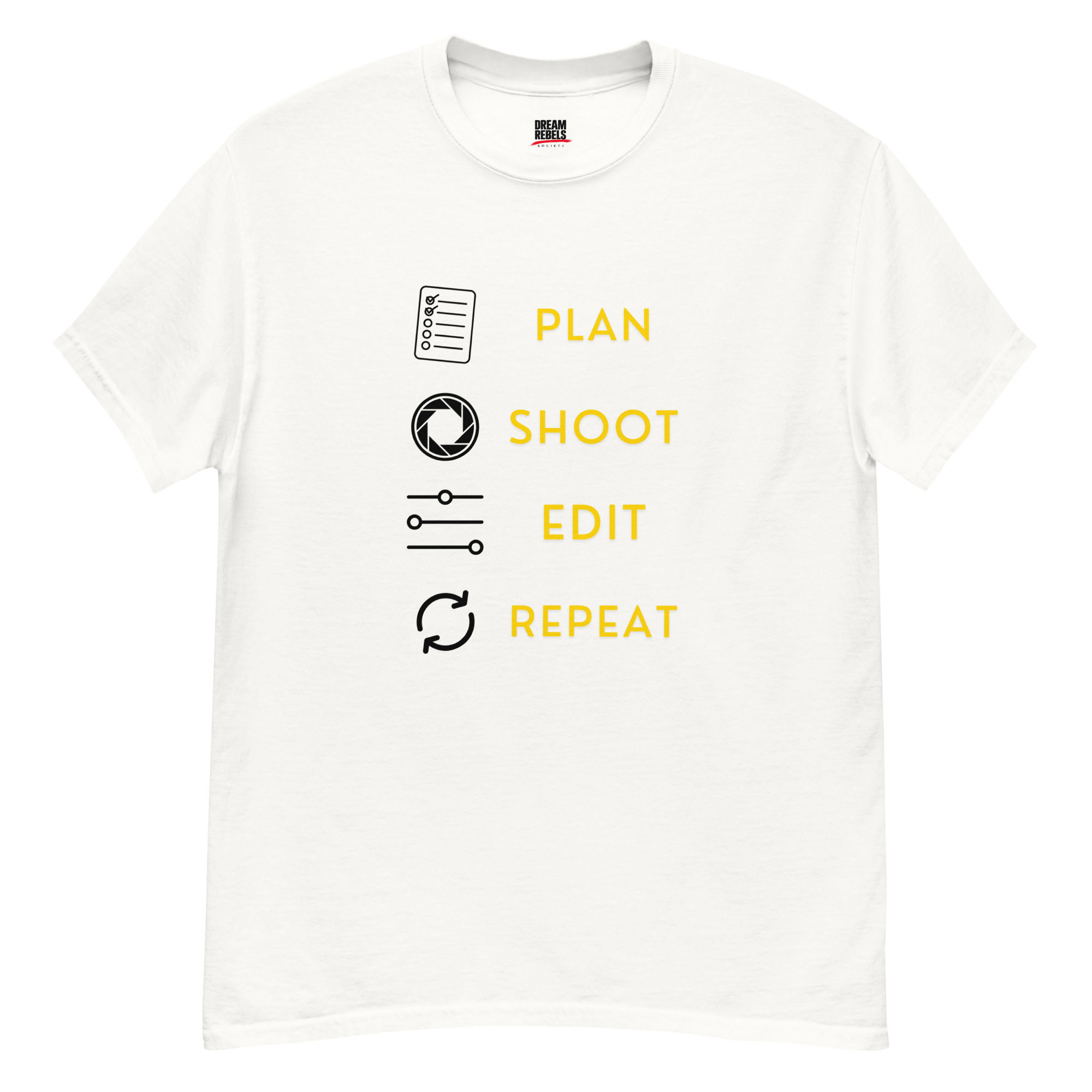 Plan, Shoot, Edit, Repeat T-shirt