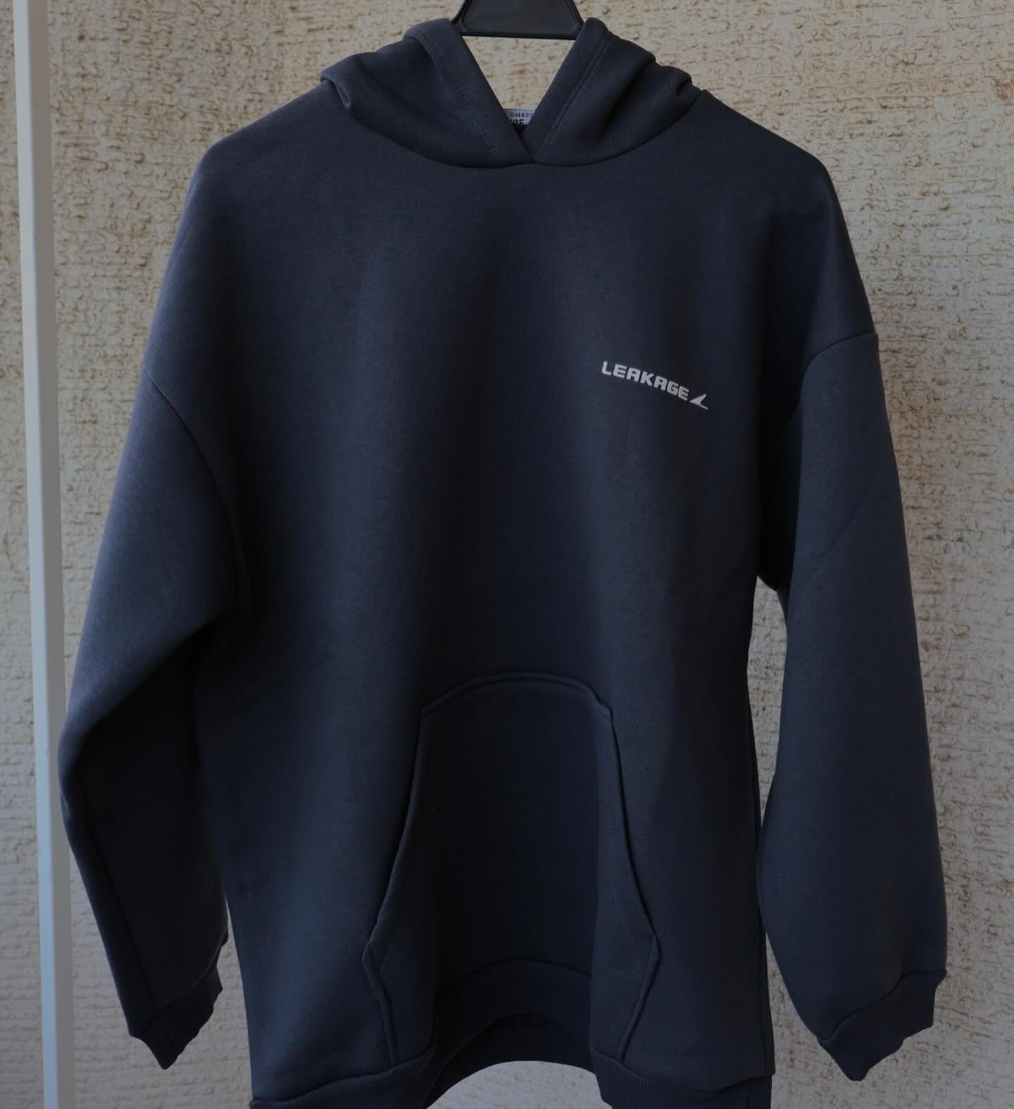 Leakage Baskılı Oversize Kapşonlu Antrasit(Füme) Sweatshirt