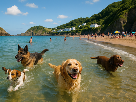 dogs enjoying the beach