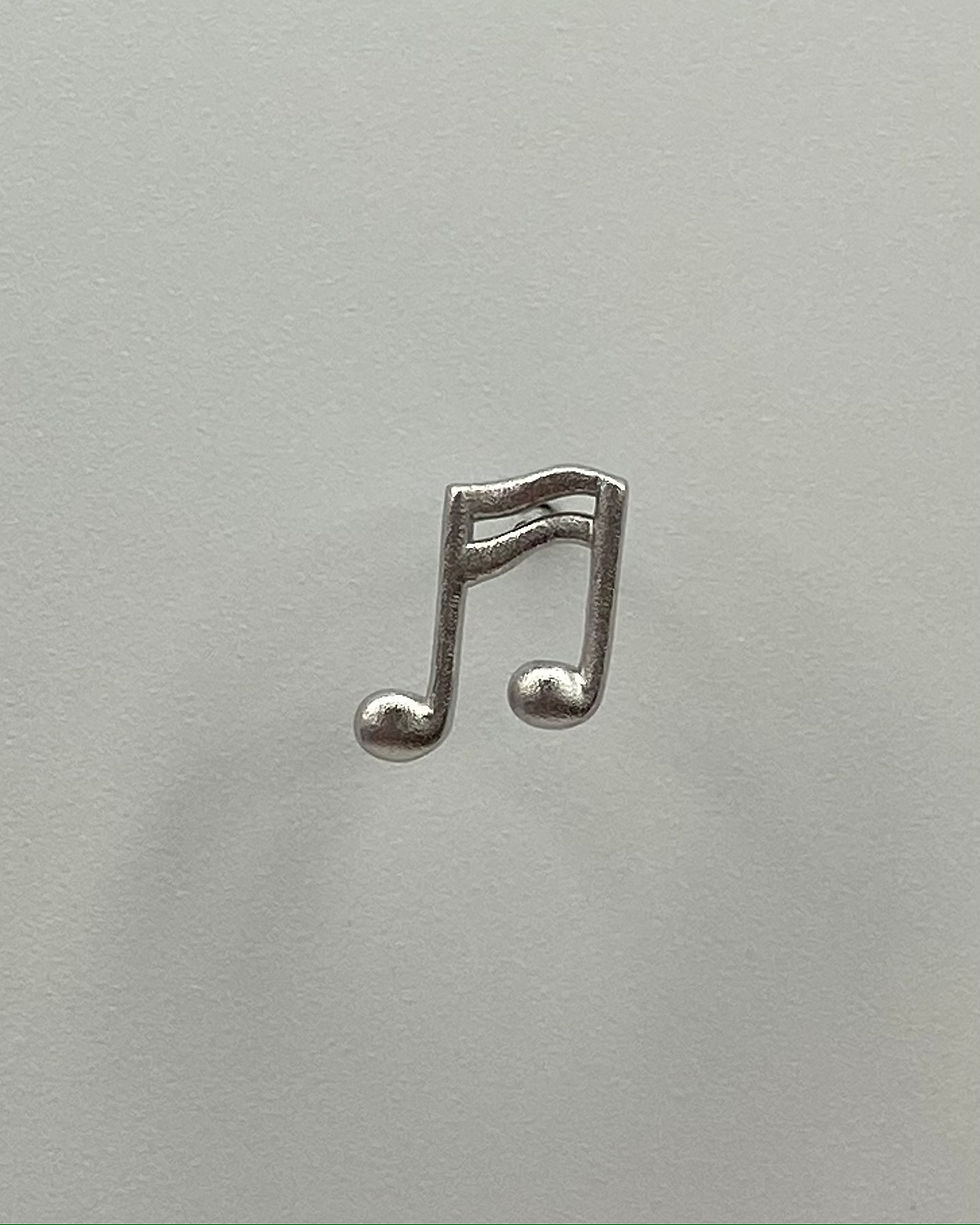 縮圖：Single stud earring, music note, 925 silver