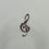 縮圖：Single stud earring, treble clef, 925 silver