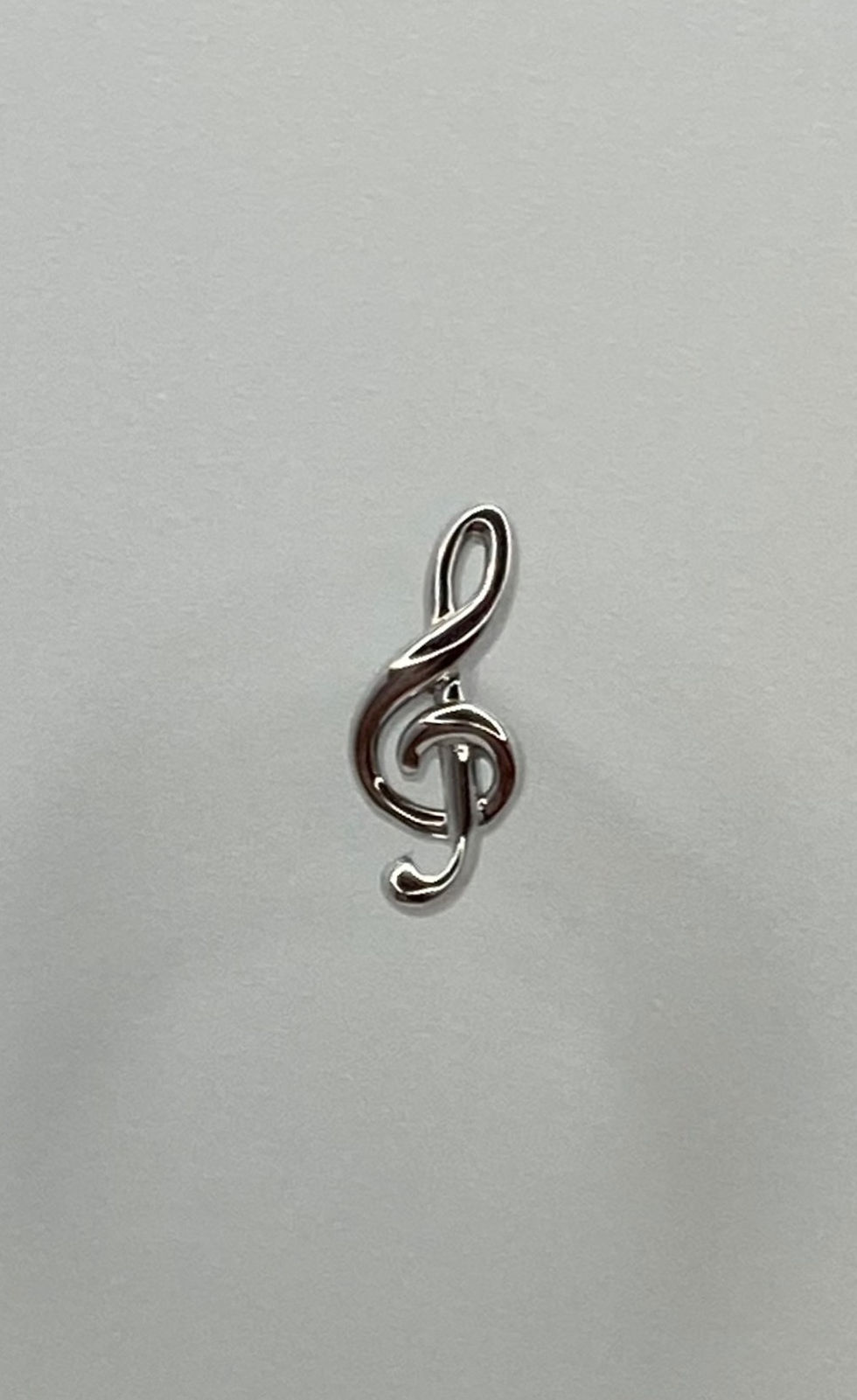 縮圖：Single stud earring, treble clef, 925 silver