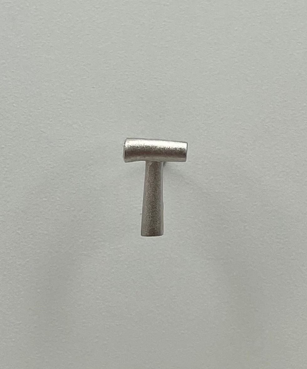 縮圖：Single stud earring, letter T, 925 silver