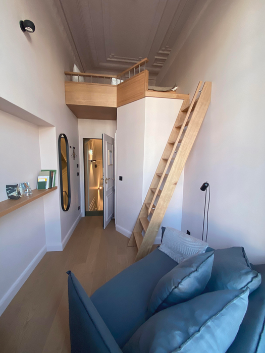 Rapunzelzimmer im stilwer Boutique Hotel Heimhude mit Hochbett und Leiter