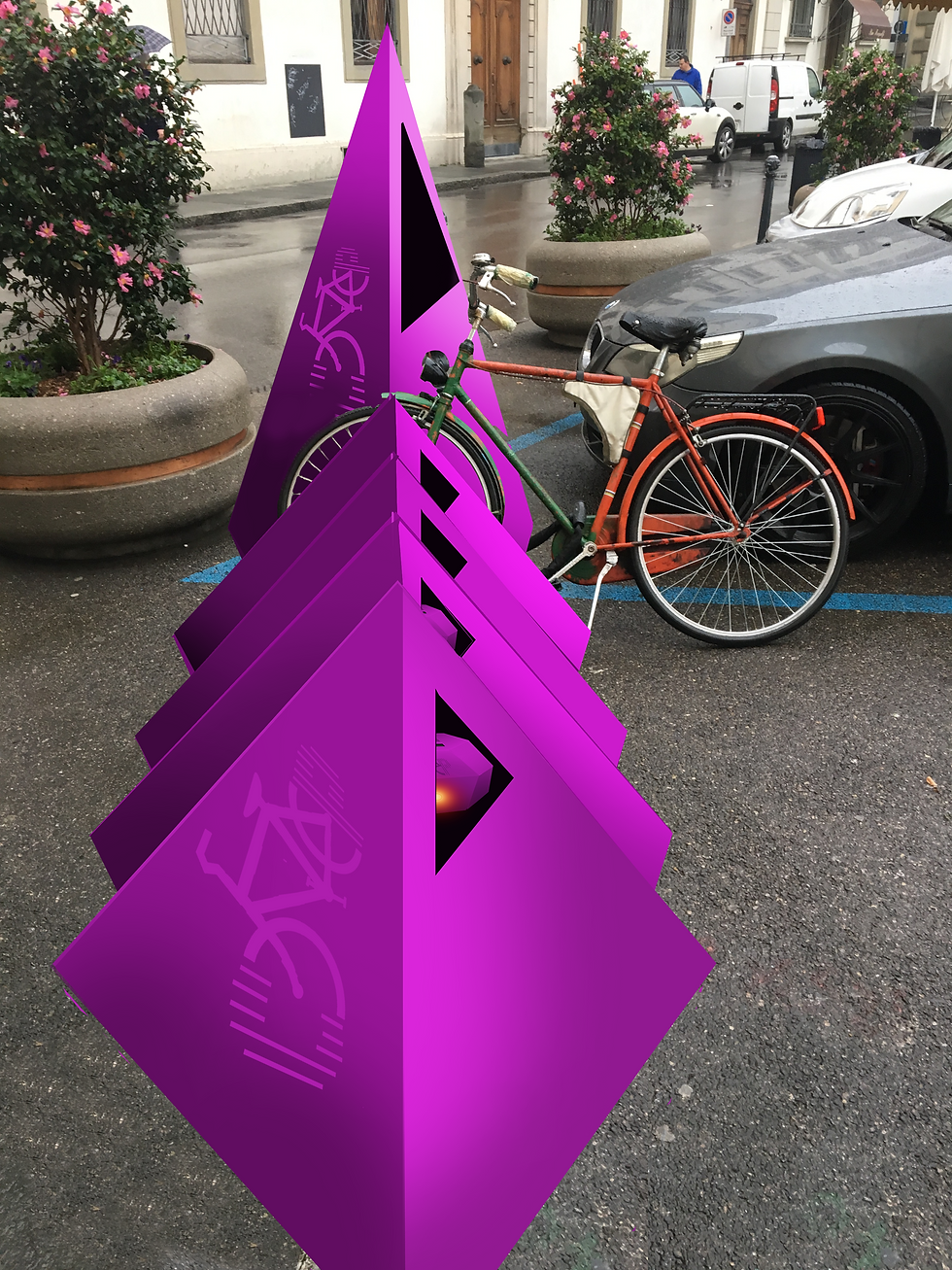 Bike rack within Prato city