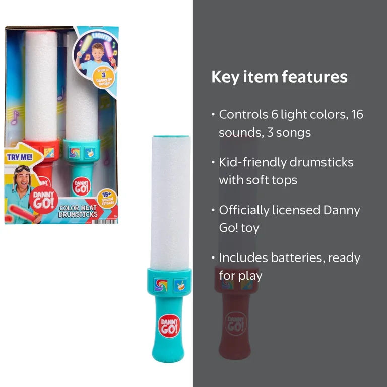 Danny Go! Color Beat Light-Up Musical Drumsticks