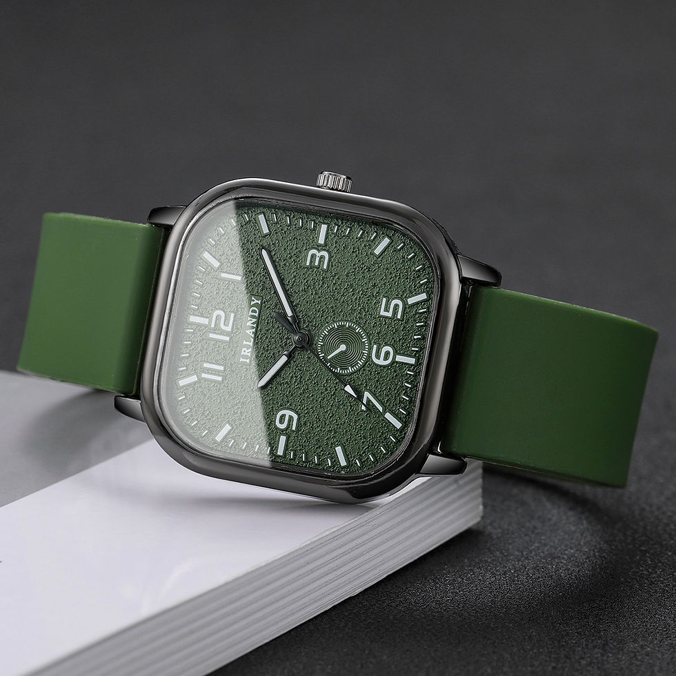 Thumbnail: Fashion Square Women's Watch Casual Silicone Strap Quartz Watches Sports Wristwa