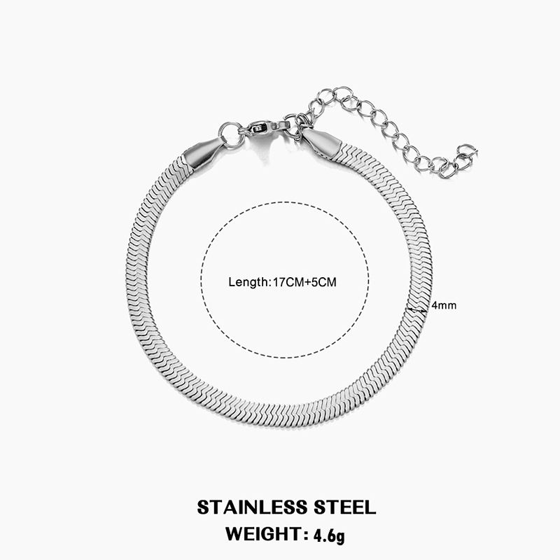 Thumbnail: Hot Classic Unisex Flat Snake Chain Choker Necklace For Women Stainless Steel He