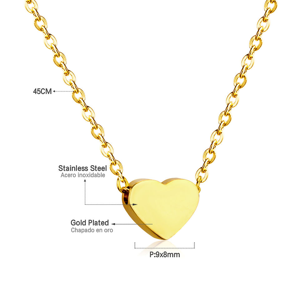 Thumbnail: ASONSTEEL Romantic Heart Pendant Necklace For Women High Quality Golden Stainles