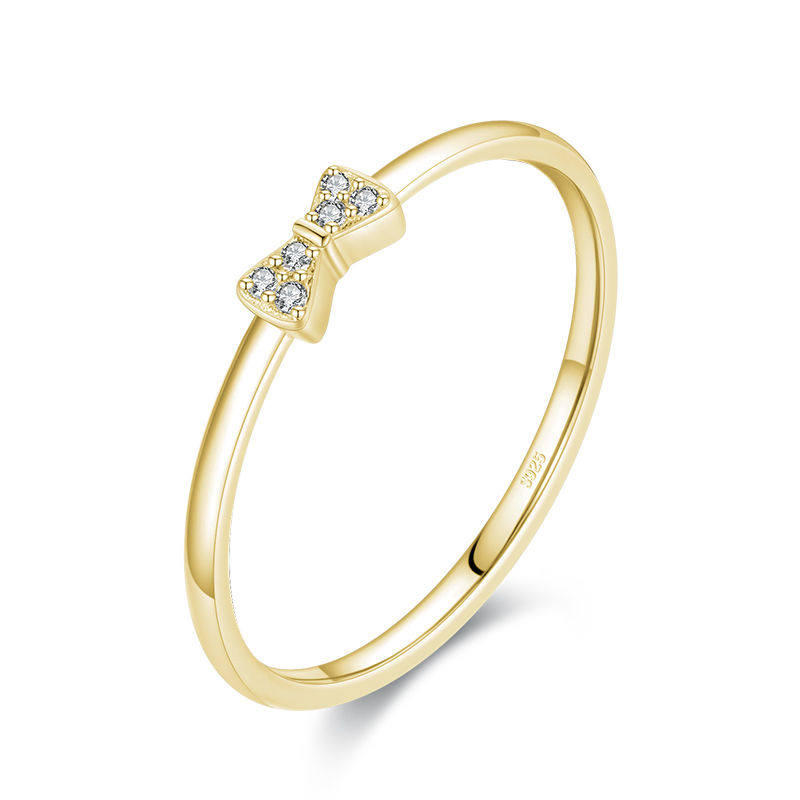Thumbnail: Modian 2021 Real 925 Sterling Silver Simple Square Clear CZ Charm Gold Color Fin