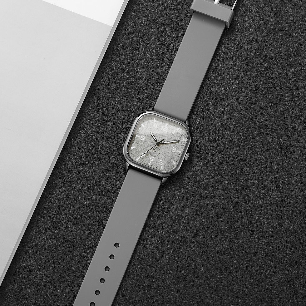 Thumbnail: Fashion Square Women's Watch Casual Silicone Strap Quartz Watches Sports Wristwa