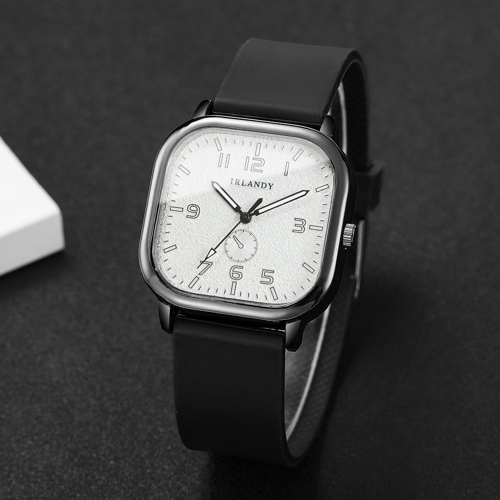 Thumbnail: Fashion Square Women's Watch Casual Silicone Strap Quartz Watches Sports Wristwa