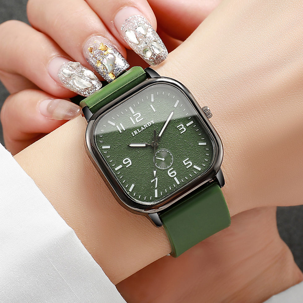 Thumbnail: Fashion Square Women's Watch Casual Silicone Strap Quartz Watches Sports Wristwa