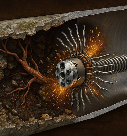 Sewer pipe repair: root removal