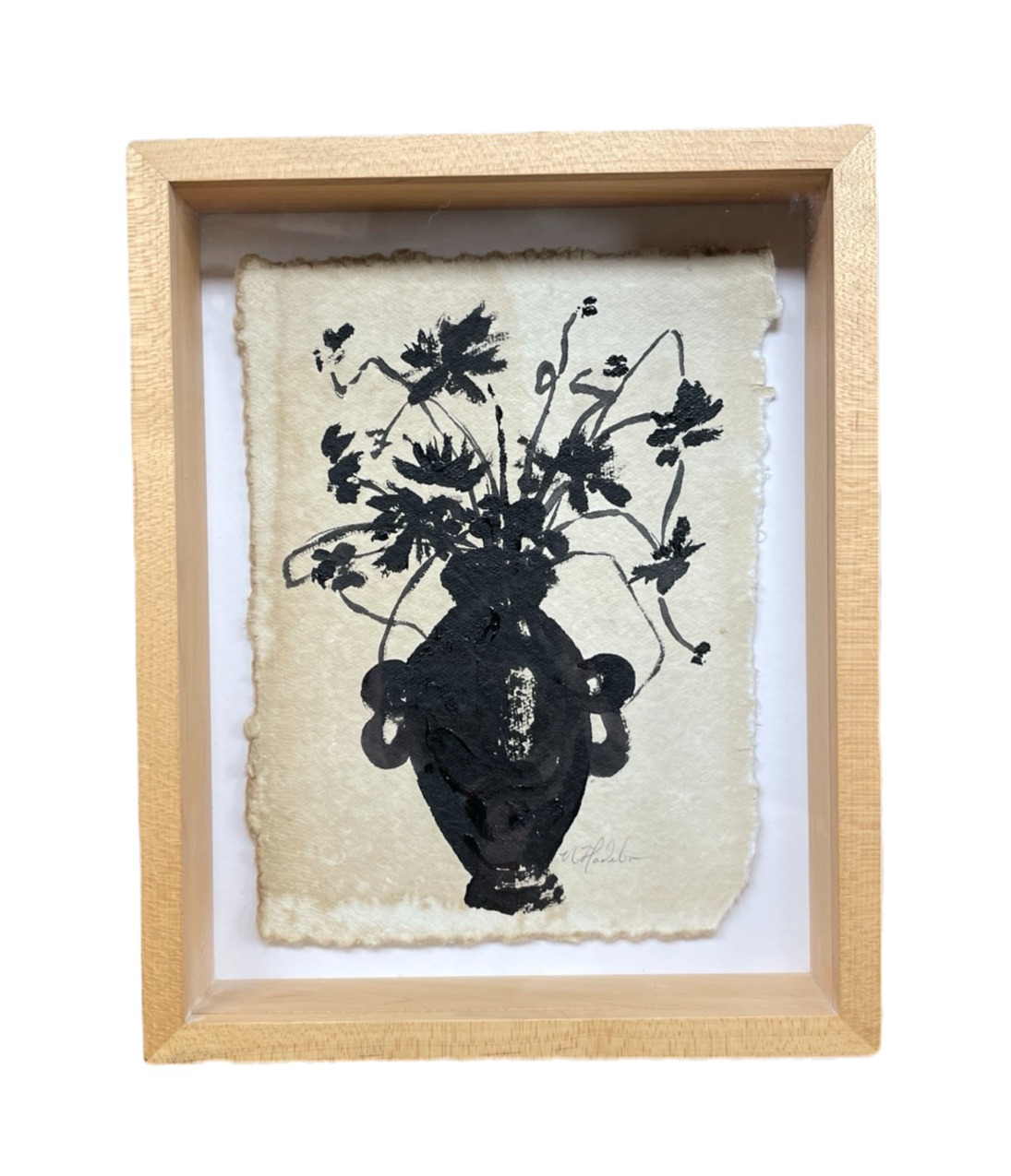 Ikebana Study XVII w/ Maple Shadowbox Frame