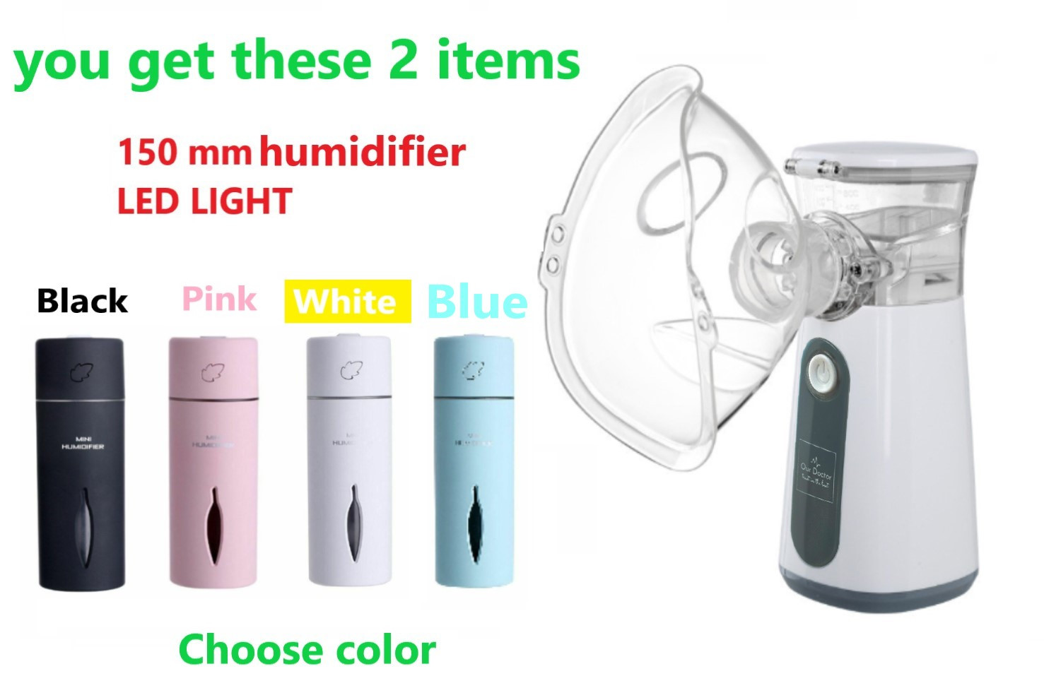 rechargeable nebulizer with white humidifier