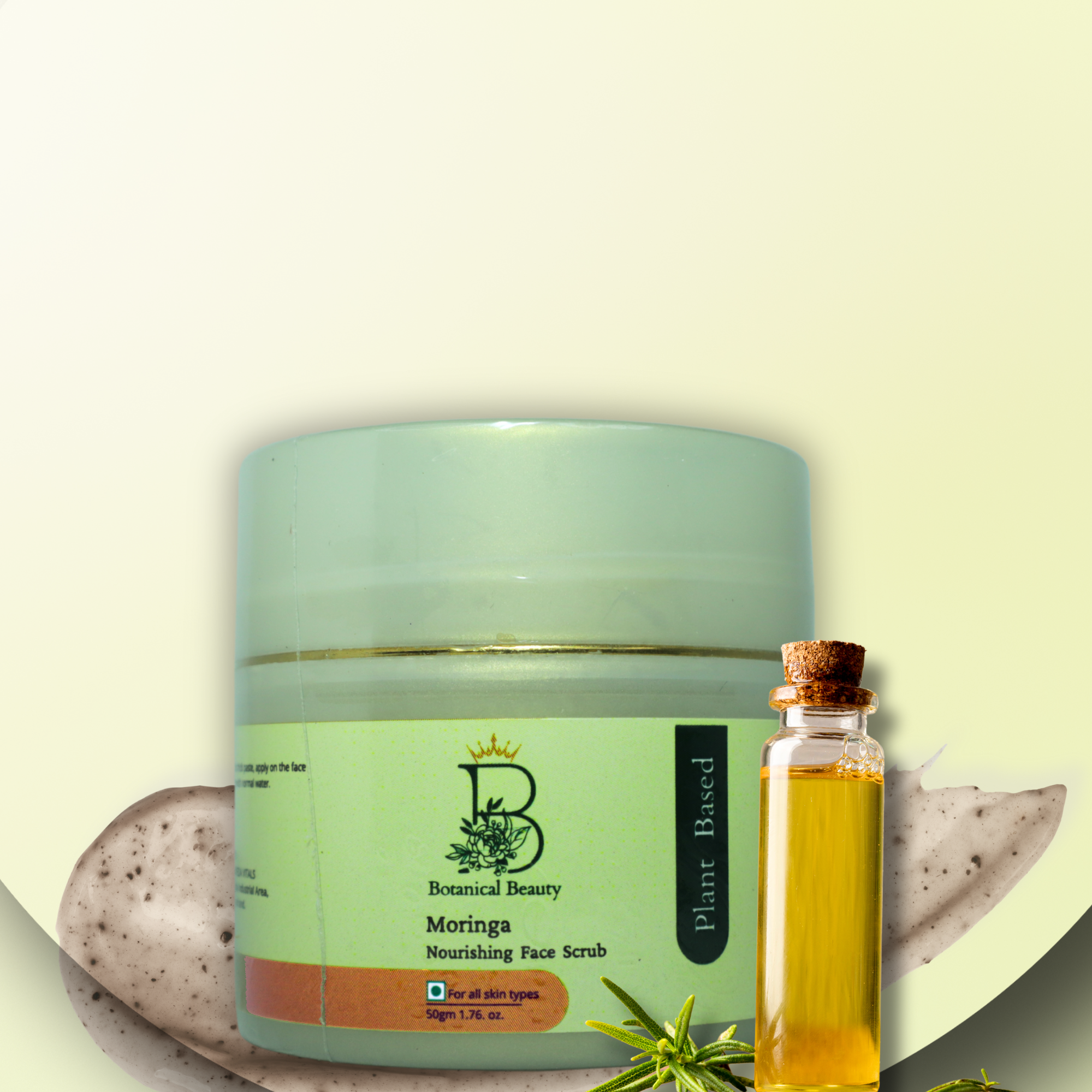 MORINGA NOURISHING FACE SCRUB WITH GRAPESEED OIL FOR EXFOLIATING SKIN | 50GM