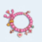 cartoon of a pink bracelet with a bunch of charms on it.jpg