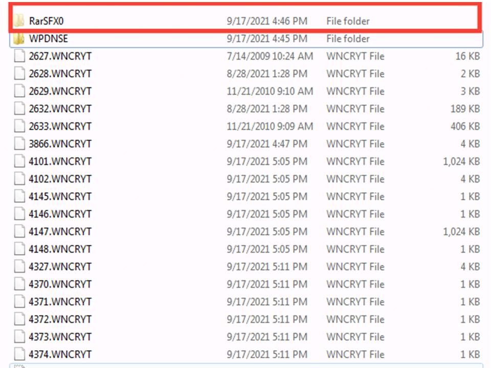 Fig 2 RarSFX0 folder is hidden
