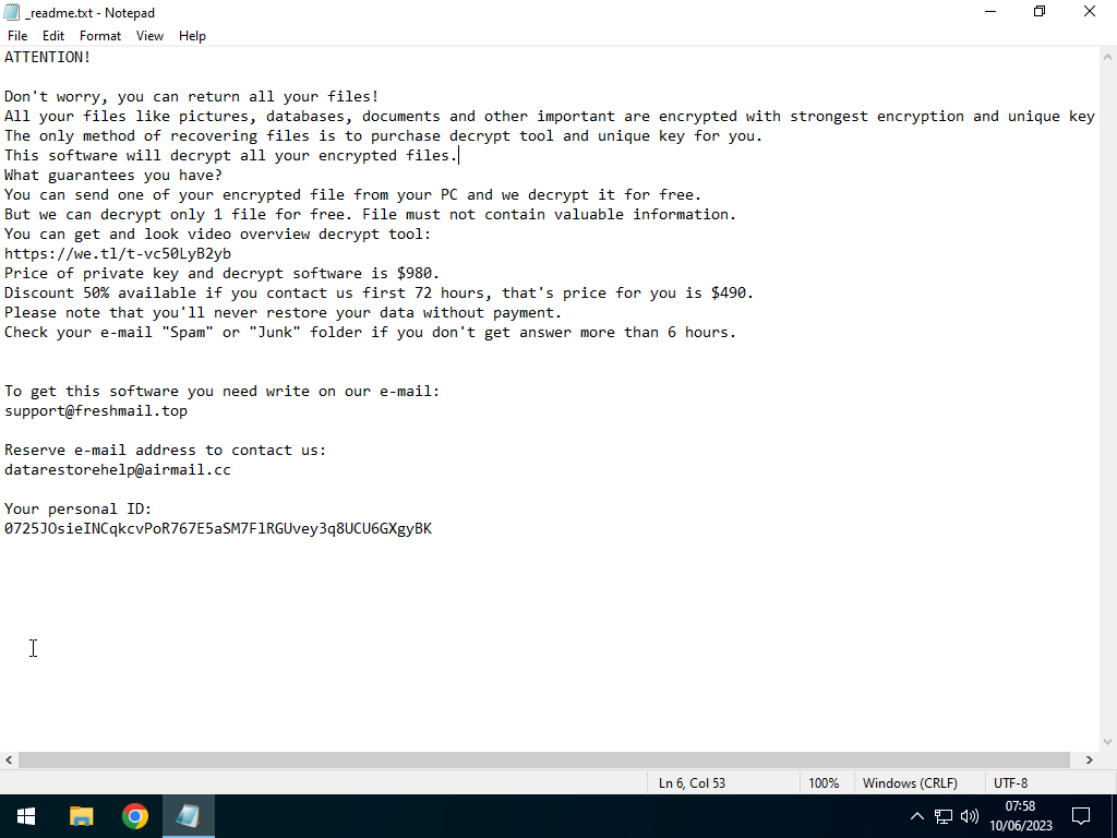Neon Ransomware _readme.txt ransom note