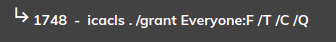 Wana Decryptor Step 3 - RarSFX0 payload granted full control permissions