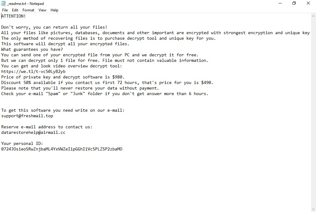 Neqp Ransomware readme.txt ransom note