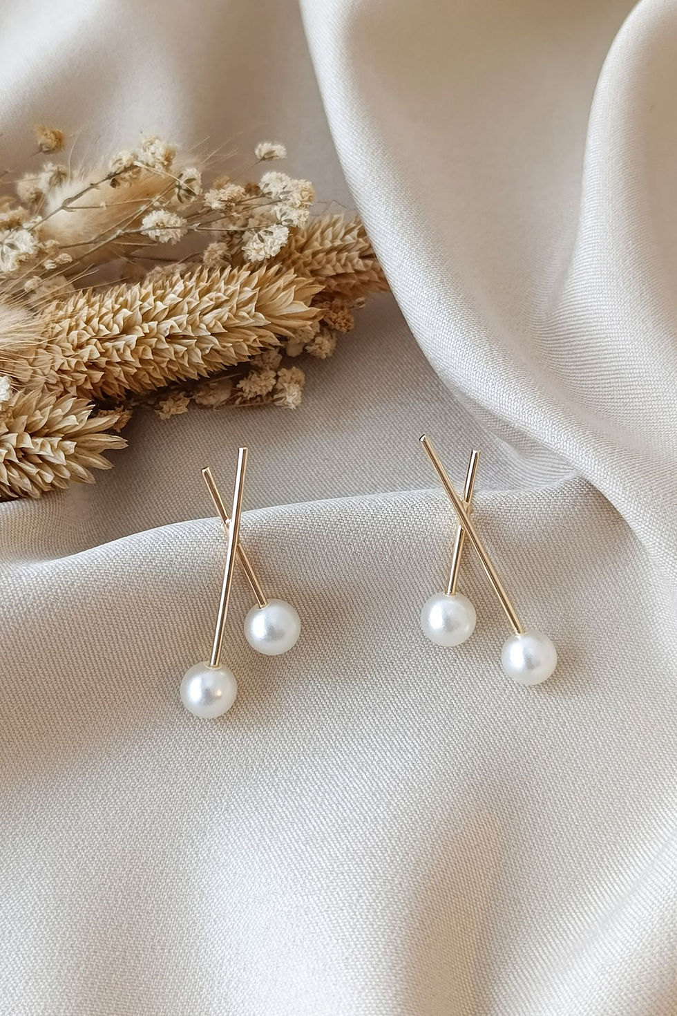 Thumbnail: Çapraz X Gold İnci Küpe