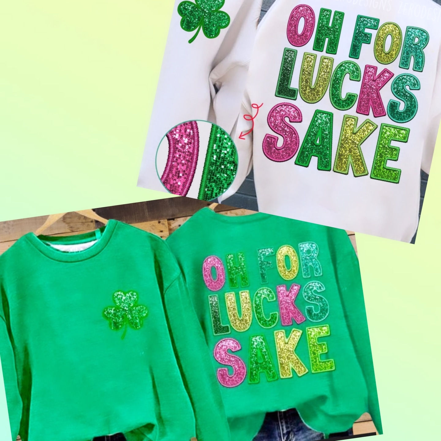 ST PATRICKS DAY Oh For Lucks Sake crewneck sweatshirt