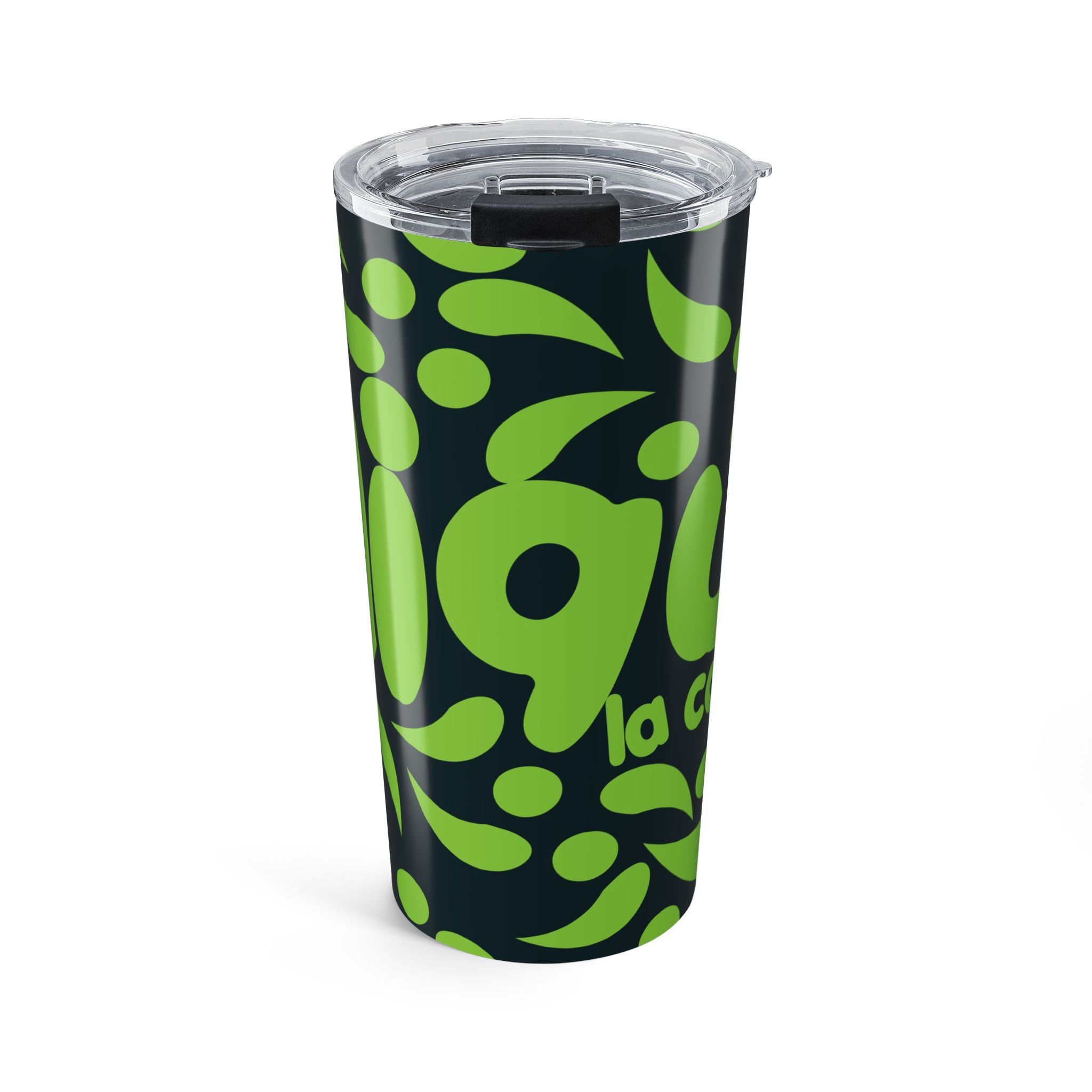 20oz Neon Green Pattern Tumbler - Bold Abstract Leaf Design