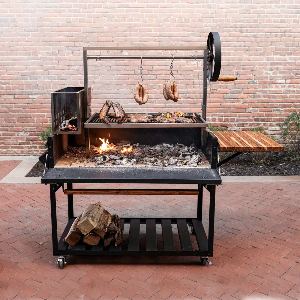 Premium ArgentineSanta Maria BBQ Grill with Wood Fire and Charcoal Grill
