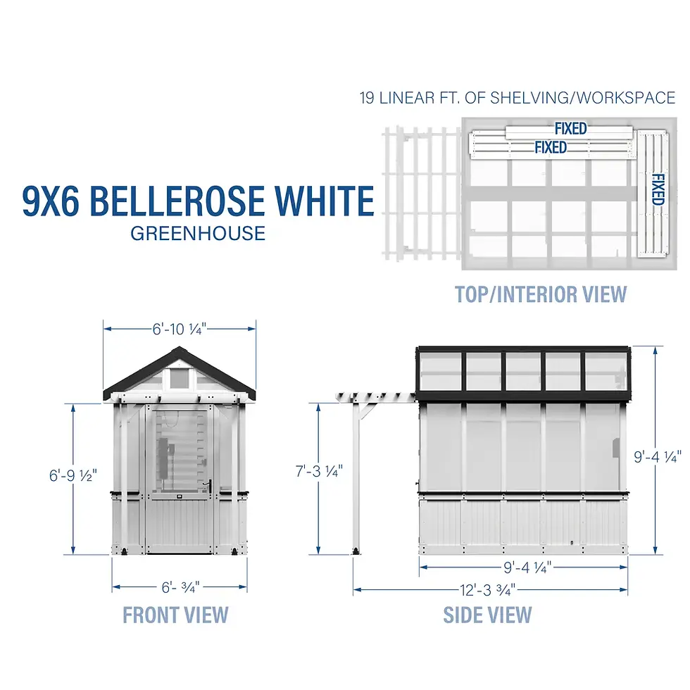 Thumbnail: White Bellerose Greenhouse 9x6