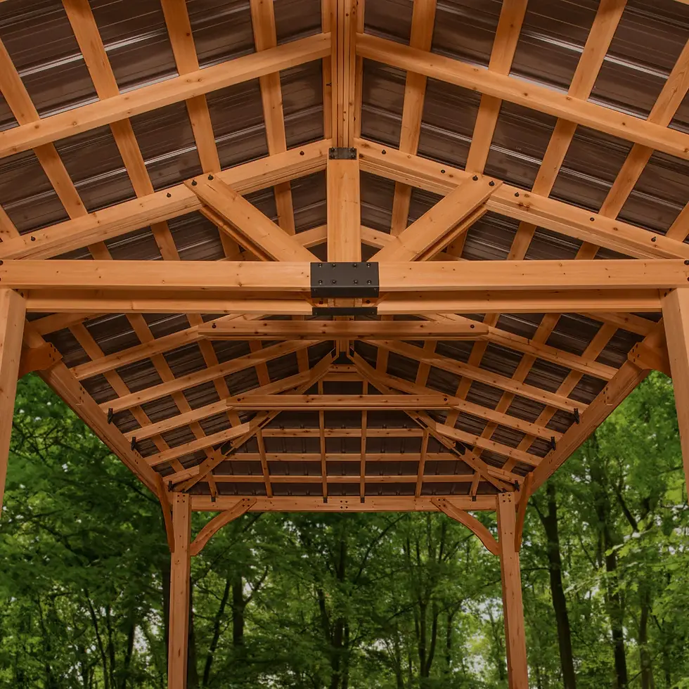 Thumbnail: 24x12 Barrington Carport/Gazebo Cedar structure with galvanized steel roof