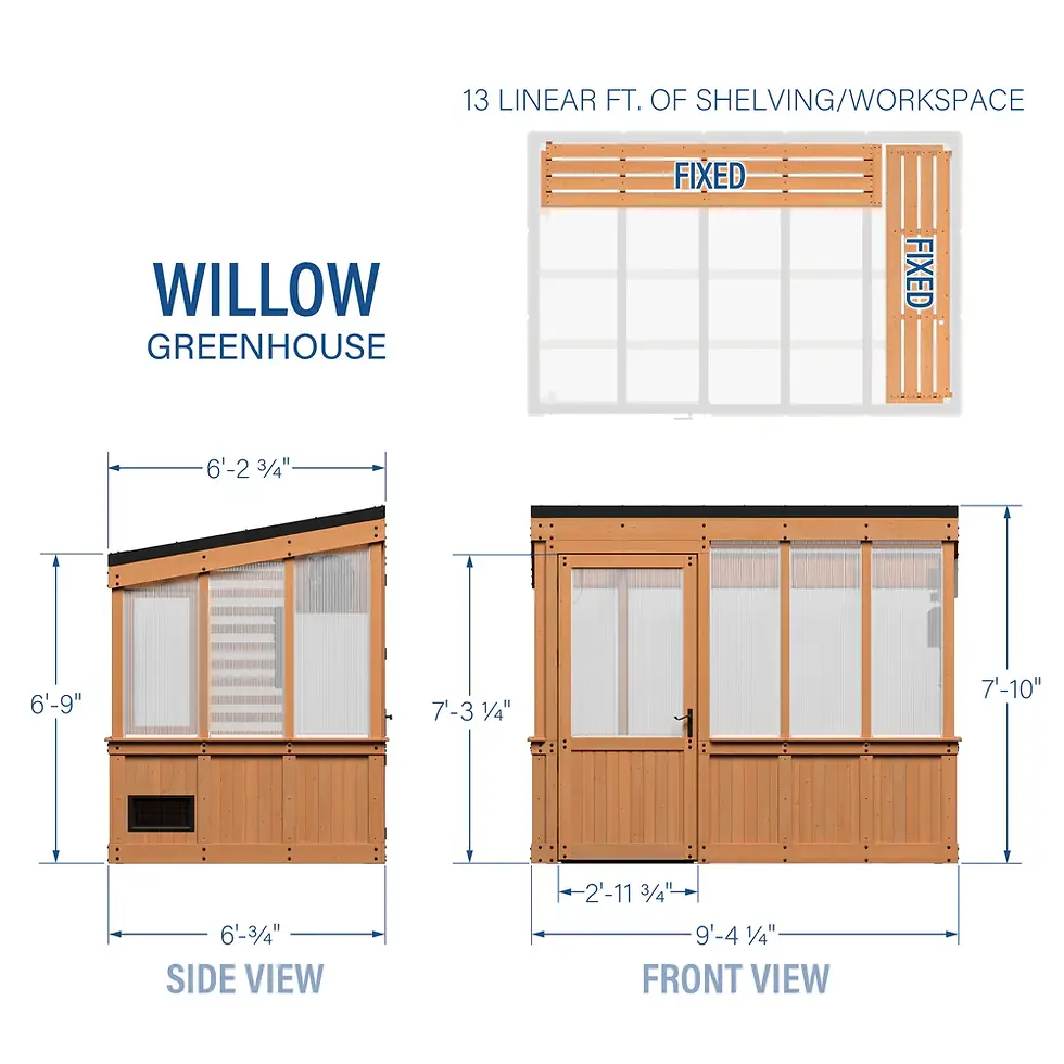 Thumbnail: 9x6 Willow Greenhouse