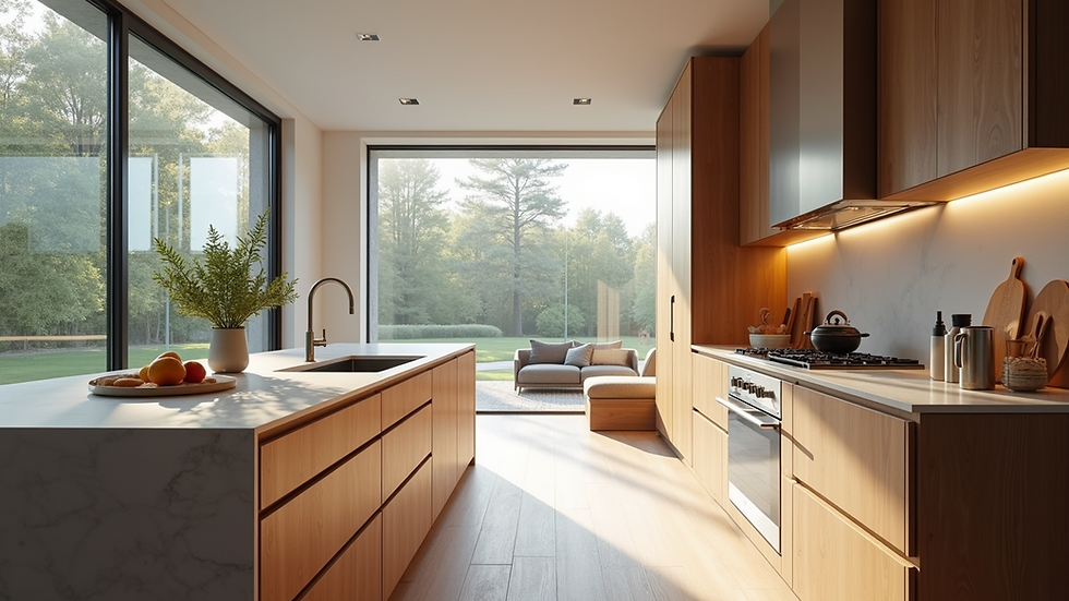 High angle view of custom cabinetry in a modern kitchen