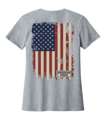 Thumbnail: Women’s American Flag T-Shirt — “American Stock” Gildan Softstyle
