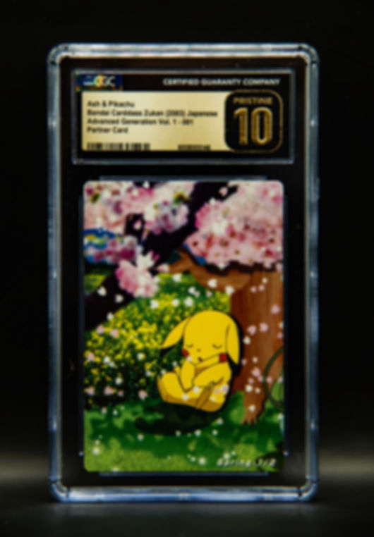 CGC Pristine 10 Bandai Carddass Ash &amp; Pikachu and Charmander/Bulbasaur/Squir