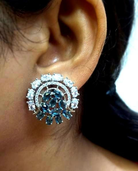 Pure Cubic Zircon(Cubic Zirconia) stud with warranty