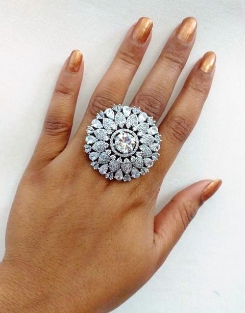 Cubic Zirconia(Cubic Zircon) Finger ring with warranty
