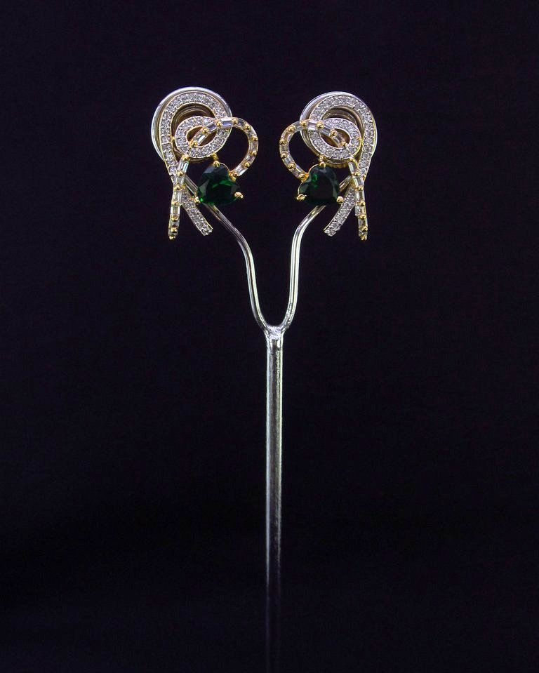 Elegant Pure Cubic Zircon(Cubic Zirconia) stud with warranty