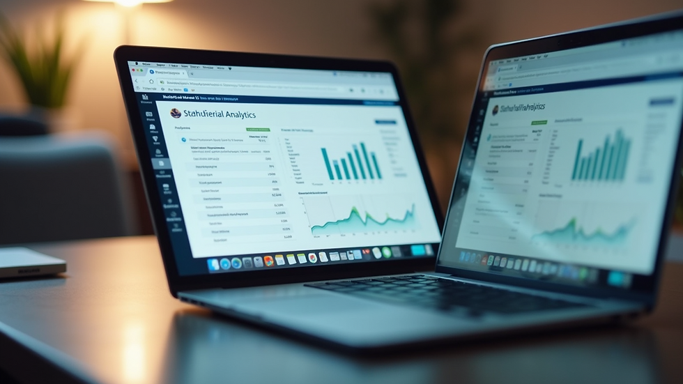 Close-up view of a laptop screen showing healthcare marketing analytics