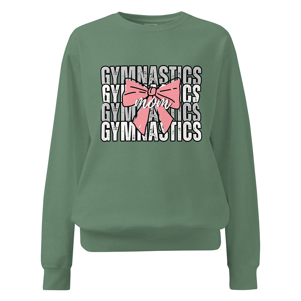 Thumbnail: Women's Gymnastics Mom Sweatshirt with a Pink Bow