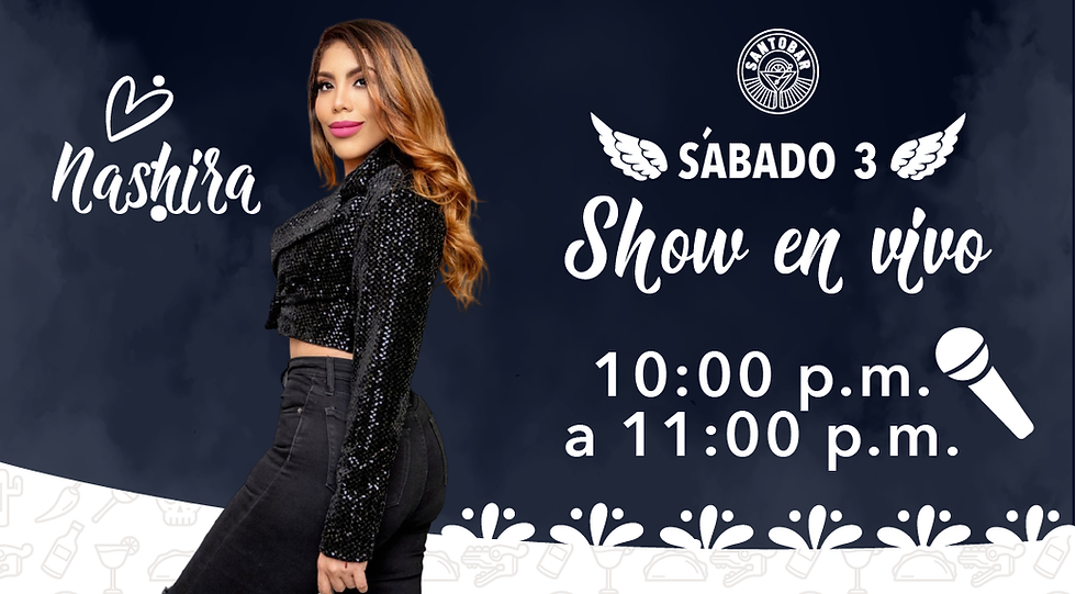 Sábado  3 de febrero con Nashira "Canta y no llores" en Santobar!