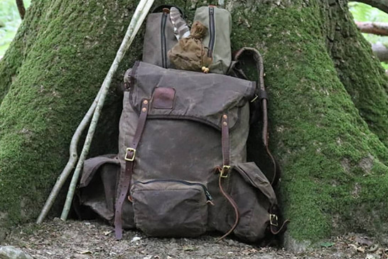 waxed canvas bushcraft pack