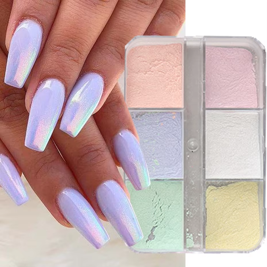 Thumbnail: Moonlight Mirror Nails Powder Metallic Chrome Effect Pigments Gel Polish Laser D