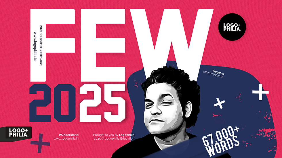 Logophilia FEW 2025 event graphic with DHruv Raj Sharma's face