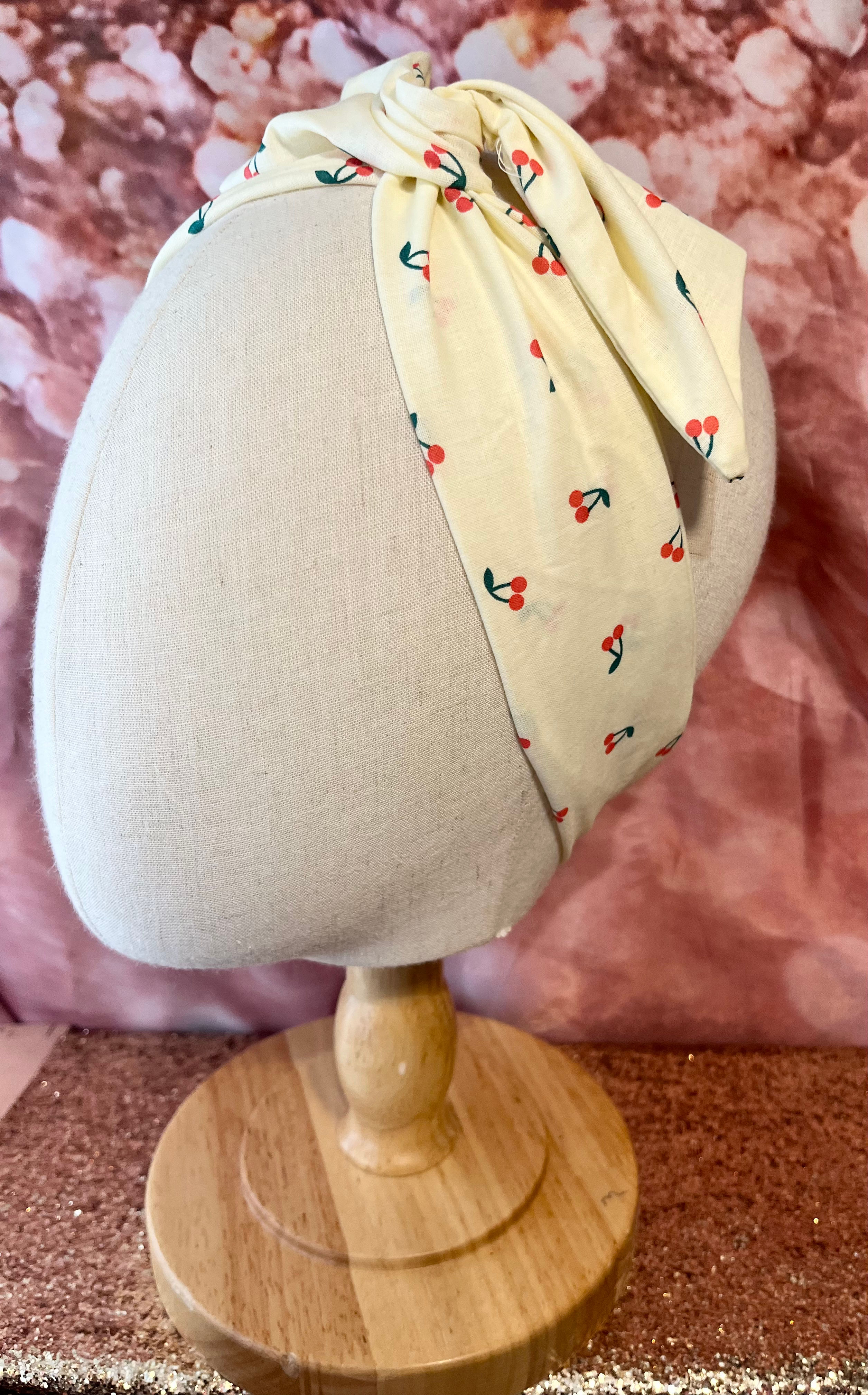 Bandeau twist cerise jaune