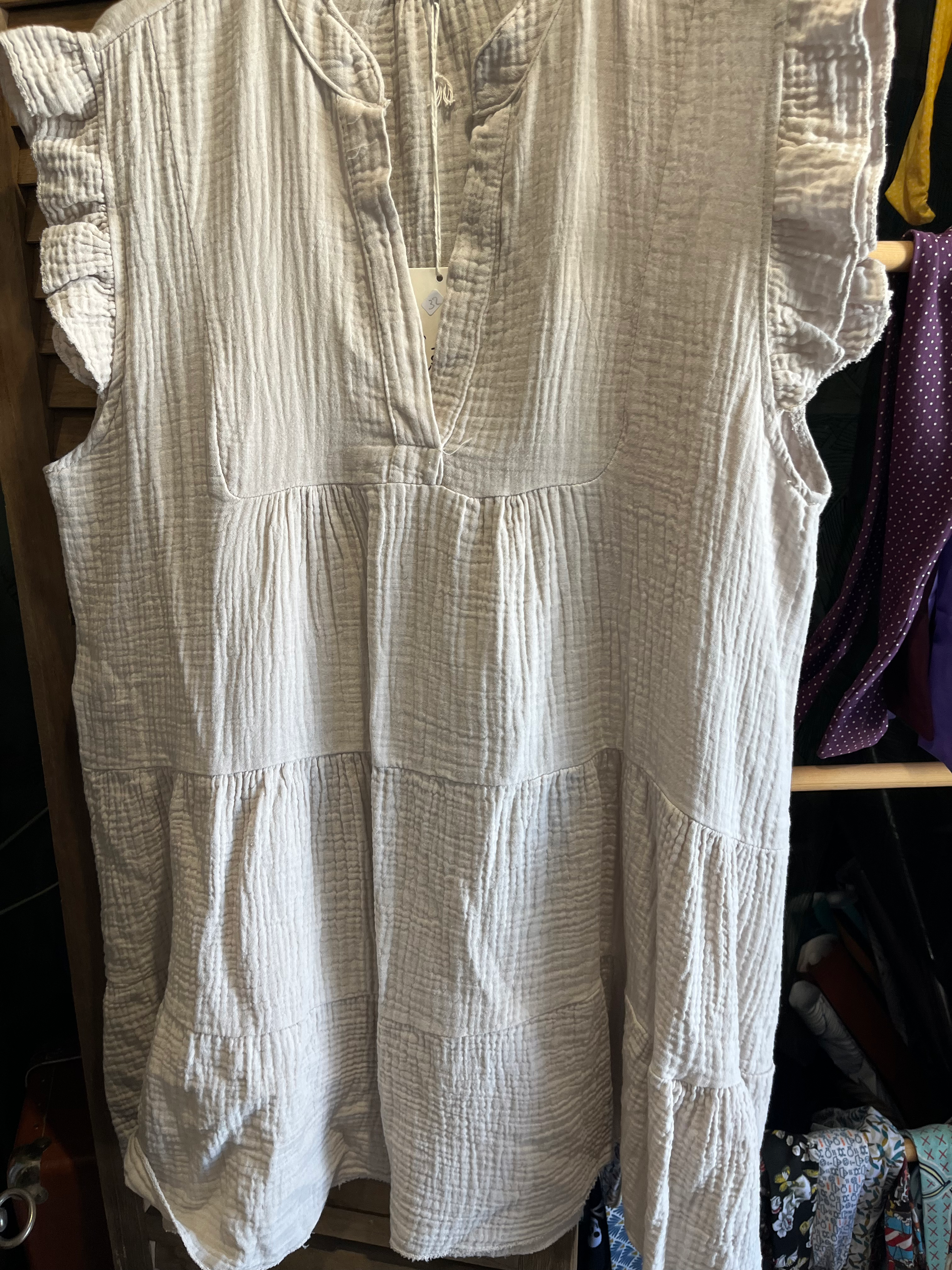 Robe gaz de coton crème