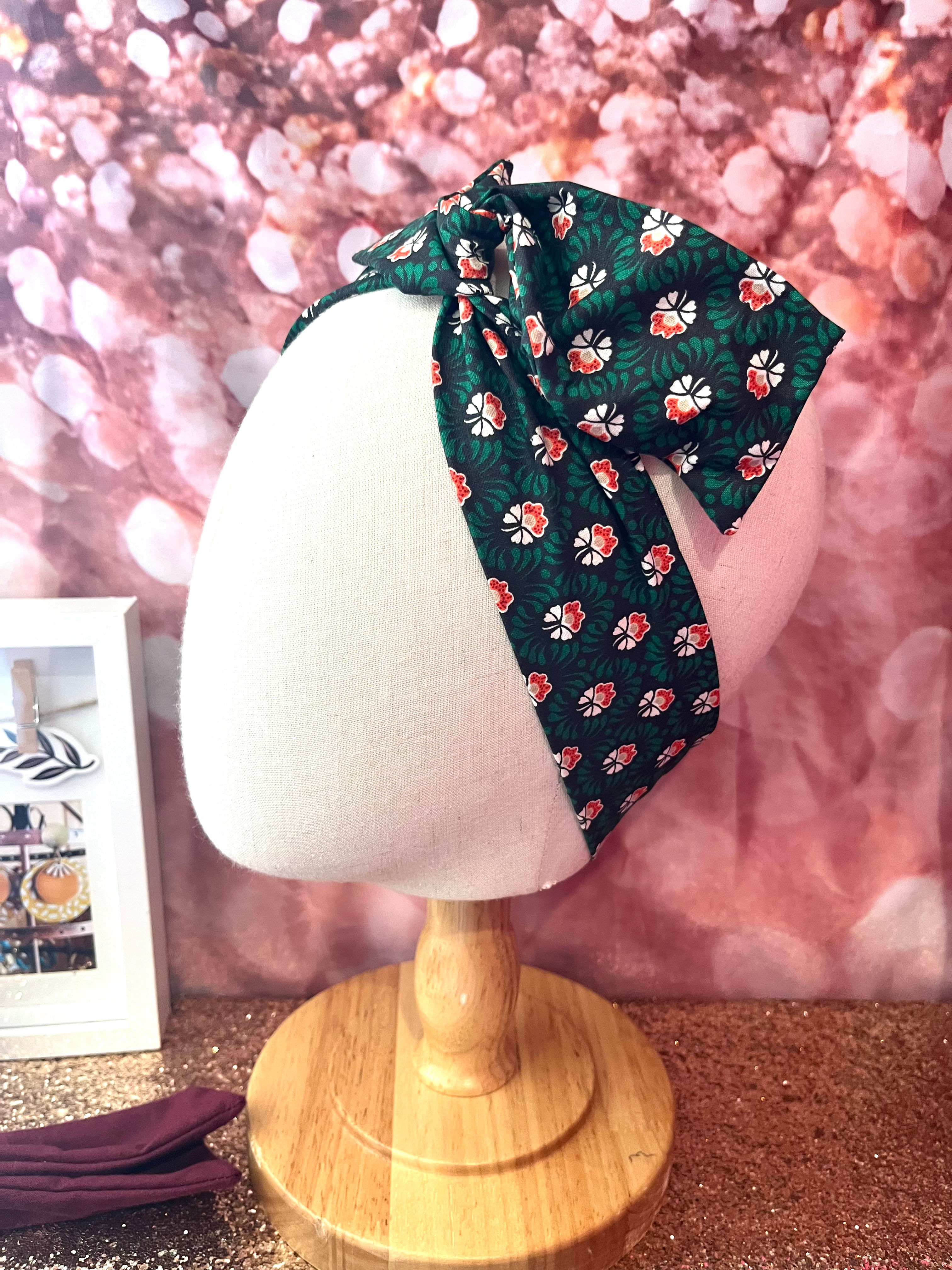 Bandeau vintage vert profond