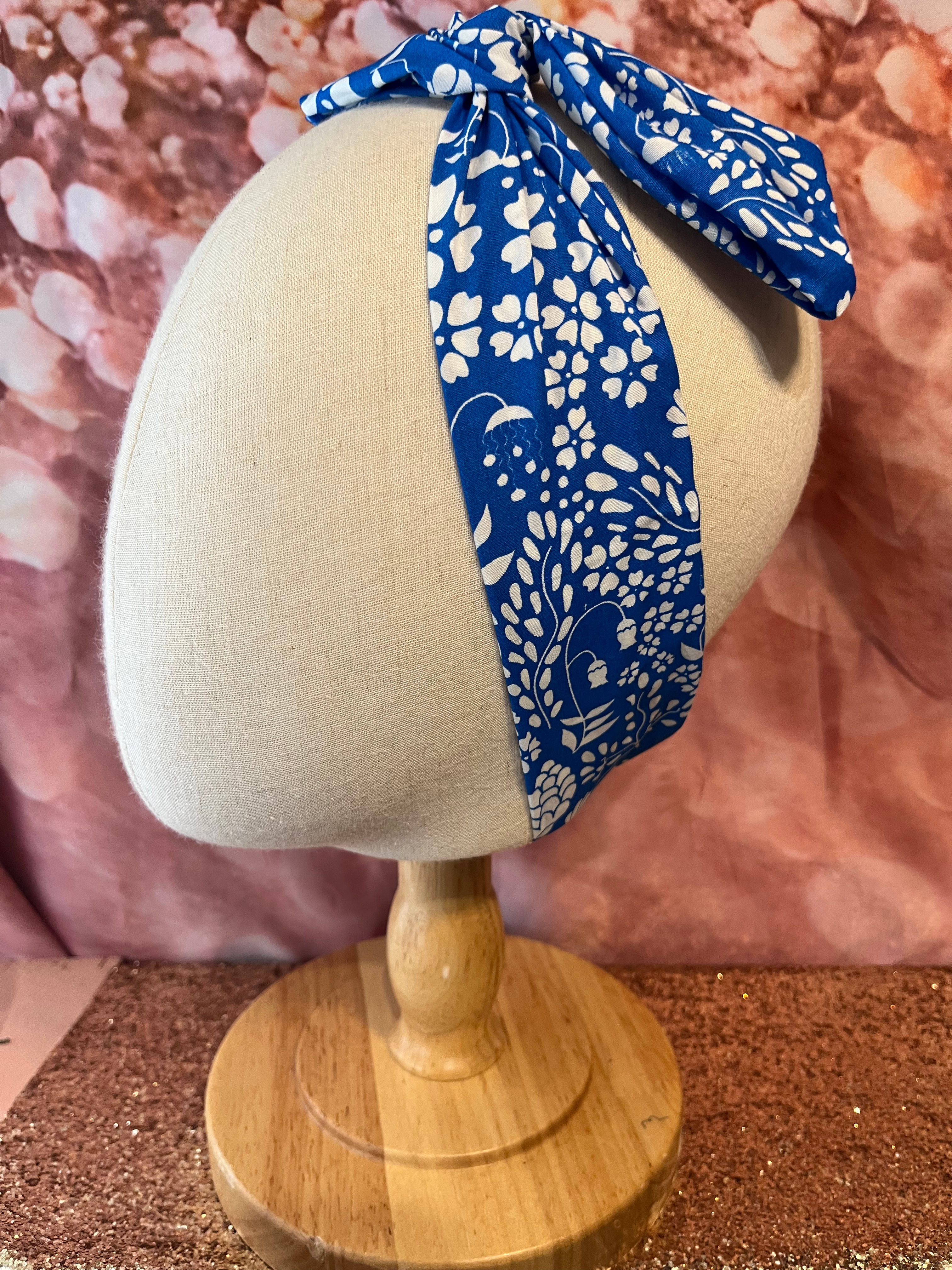 Bandeau twist muguet bleu