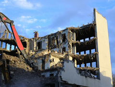 Demolition in progress